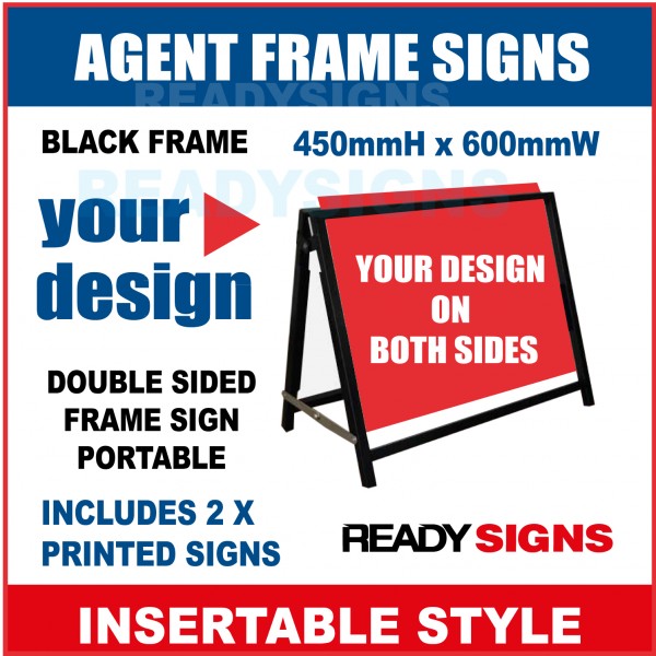 Frame Sign Agent  - 450mmH x 650mmW - Insertable
